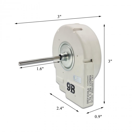 DA31-00020E Evaporator Fan Motor DREP3030LA / 1375 RPM / 24 Volts / 3.5 Watts for Samsung Refrigerator AP4136543 PS4138293 2030081-1 Year Warranty